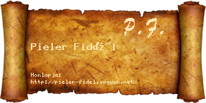 Pieler Fidél névjegykártya
